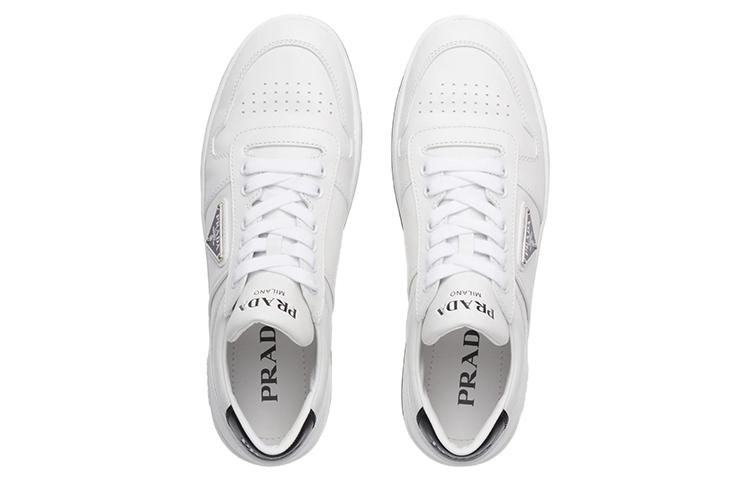 PRADA Downtown Perforated Leather Sneakers 'White Black' Women's купить в интернет-магазине Yoocart с быстрой доставкой по России.