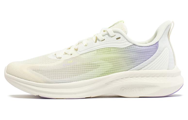 361° Slip Resistant And Breathable Low Top Running Shoes Women's White Cyan Purple