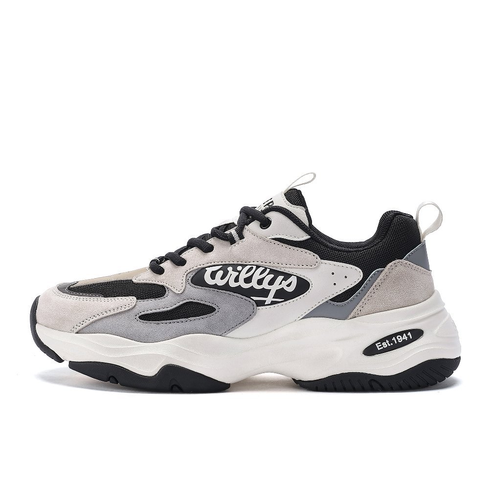 JEEP SPIRIT Feather Ling Is Versatile Abrasion Resistant Breathable Low top Chunky Sneakers Men's Light Sandy