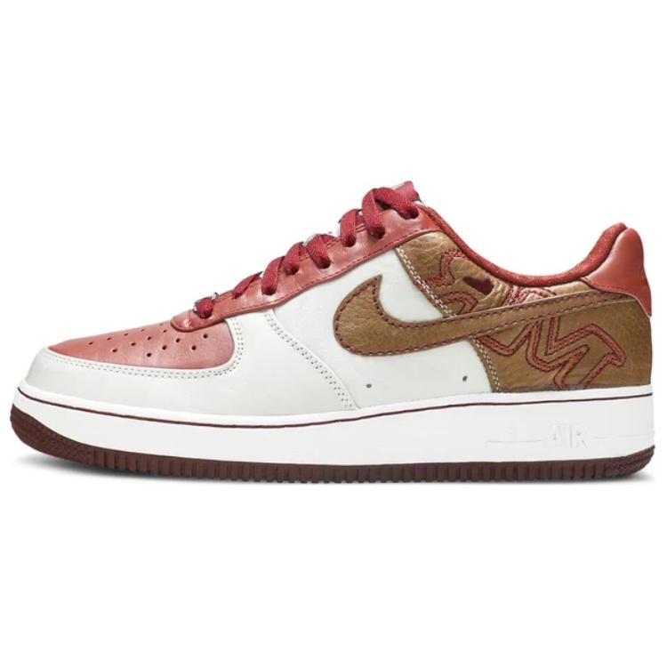 Nike Air Force 1 Premium Anti-Slip Wear-Resistant Low-Top Skateboard Shoes Men's White Brown