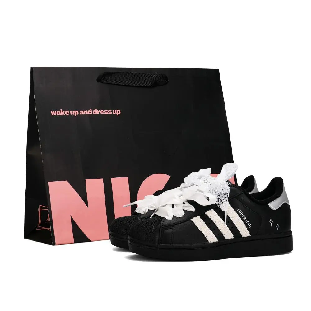 Adidas Originals Superstar 2 Skateboard Shoes Unisex Low top Black Silver