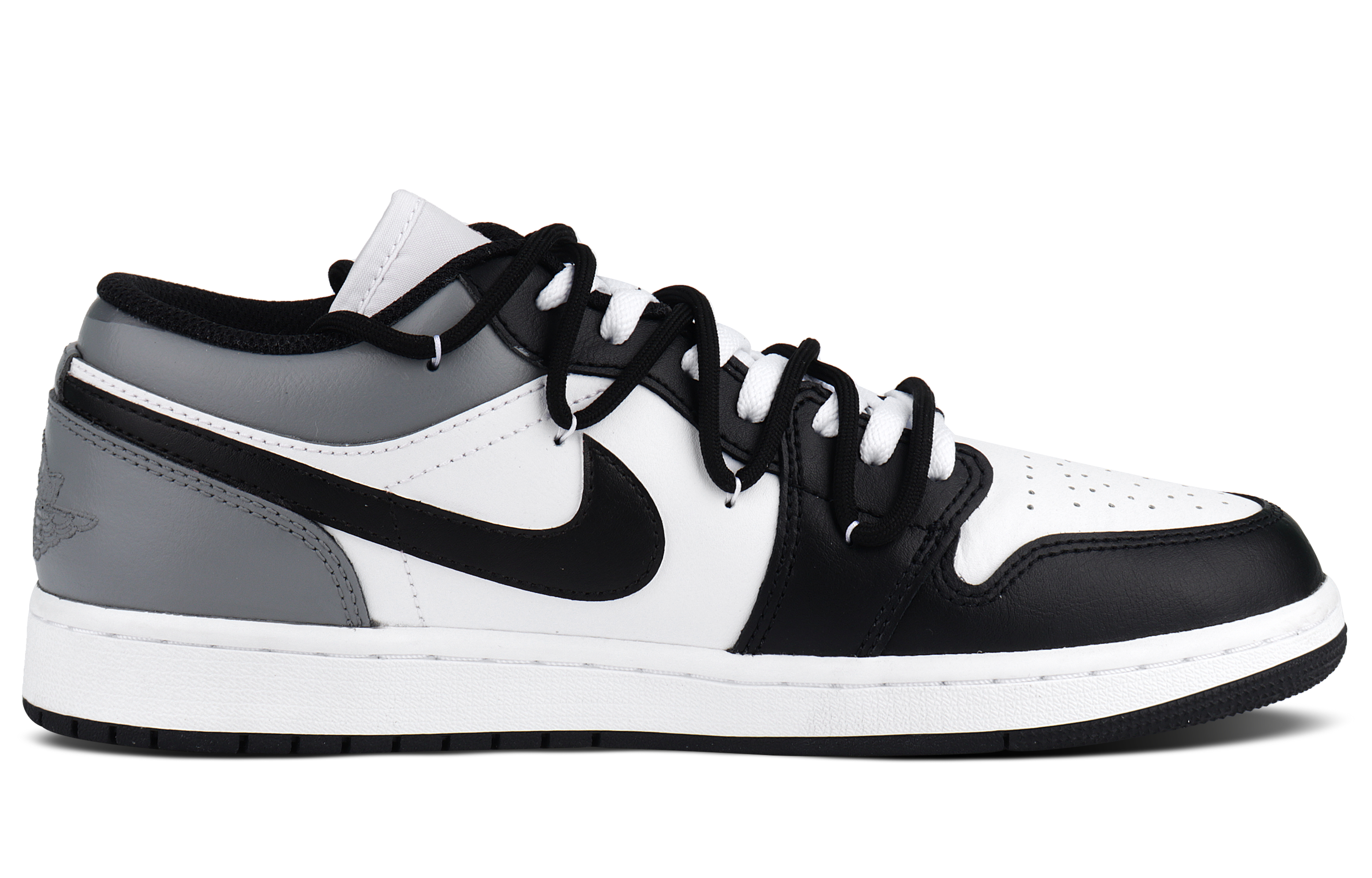 Jordan Air Jordan 1 Abrasion Resistant Low top Vintage Basketball Shoes Unisex Black White Gray