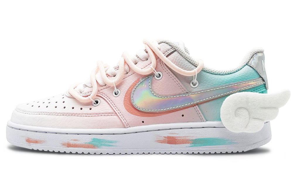 Nike Court Vision 1 Low Laser Anti-Slip Wear-Resistant Low-Top Skateboard Shoes Women's Pink Green