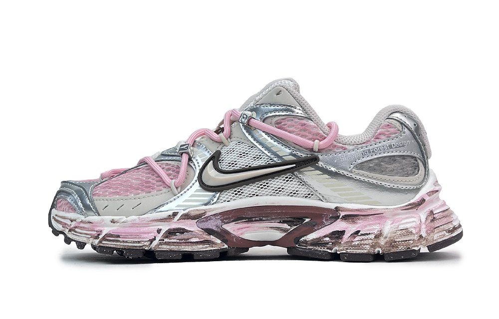 Nike V5 RNR Abrasion Resistant Breathable Low Top Running Shoes Women's Silver Pink