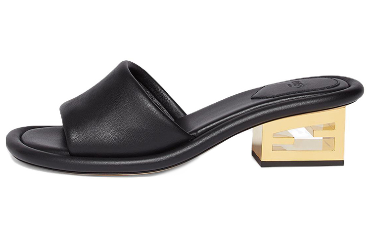 FENDI Ff Baguette Motif Wide Band Slides Women's