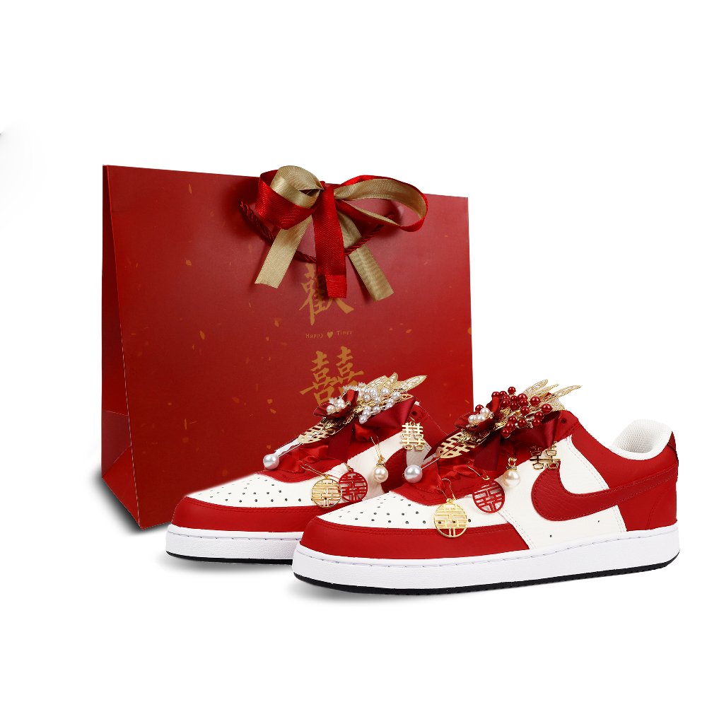 Nike Court Vision 1 Live Together In White Until Old Age Abrasion Resistant Low Top Skateboard Shoes Men's Red