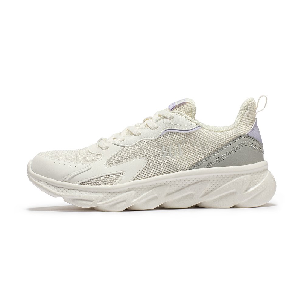 361° Wear resistant And Lightweight Low Top Running Shoes Women's White Purple