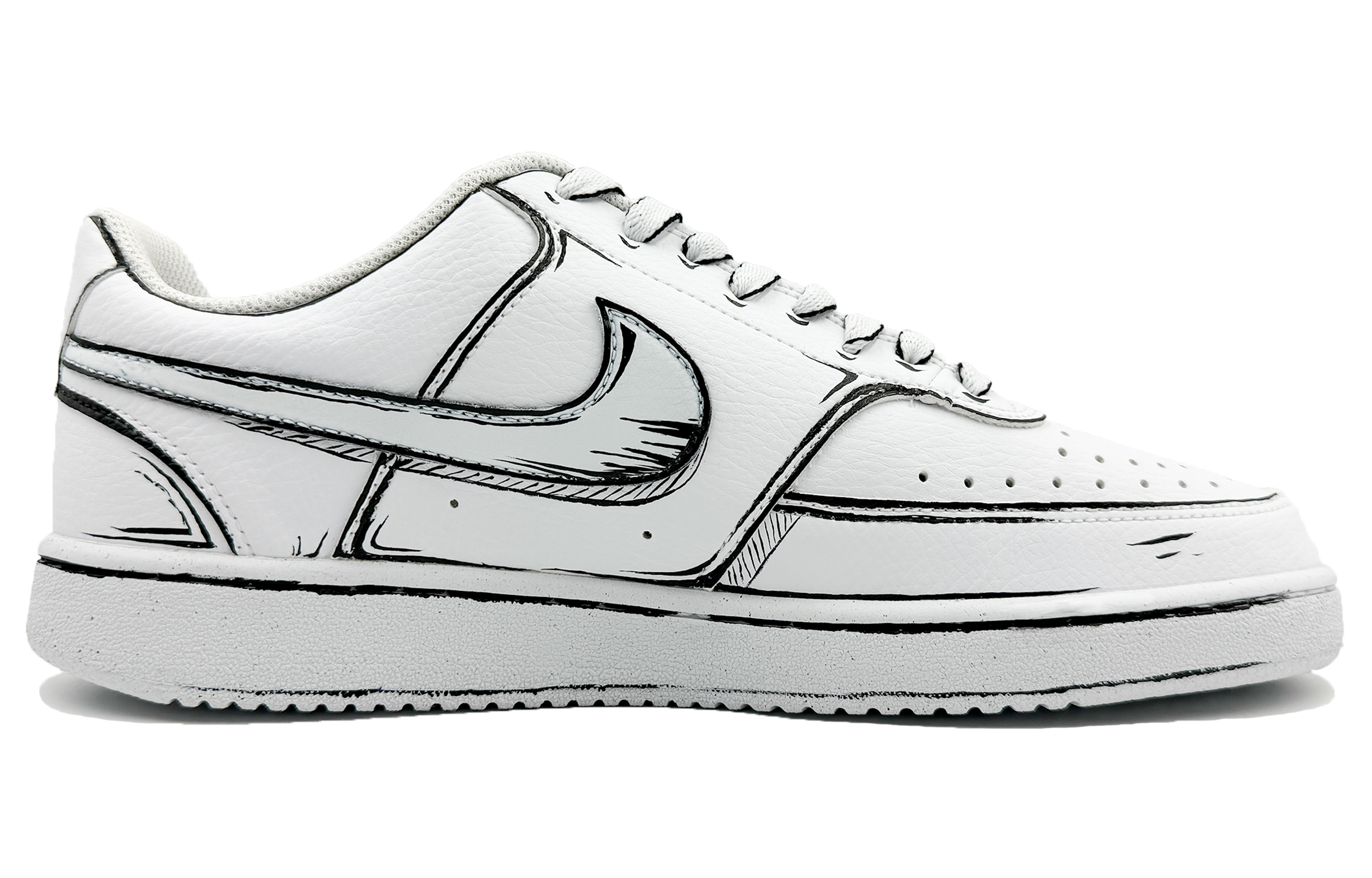 Nike Court Vision 1 Slip Resistant Low Top Skateboard Shoes Men's White Black купить в интернет-магазине Yoocart с быстрой доставкой по России.