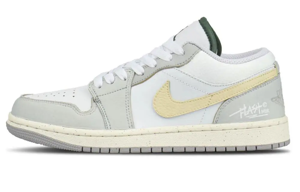 Jordan Air Jordan 1 Milk Foam Low top Vintage Basketball Shoes Unisex Greige