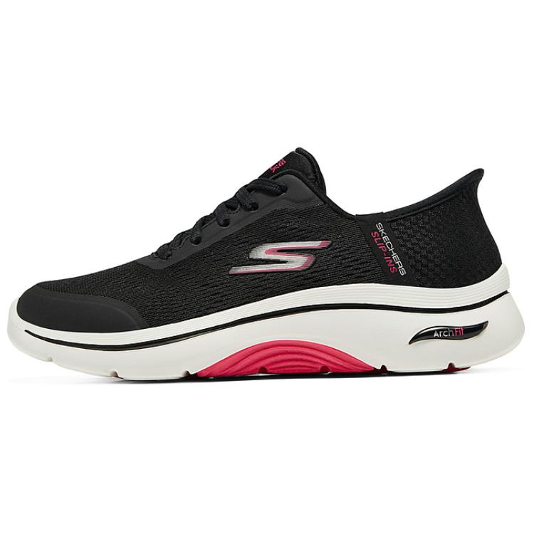 Skechers WOMEN'S GO WALK Breathable Coverage Low-Top Casual Shoes Women's Black Red