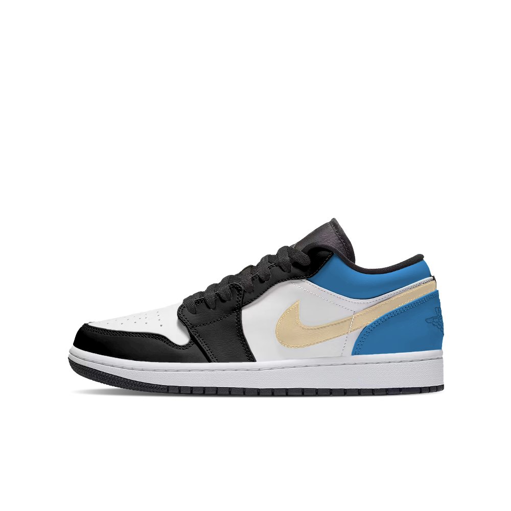 Jordan Air Jordan 1 Abrasion Resistant Balance Low Top Skateboard Shoes Unisex Blue Black