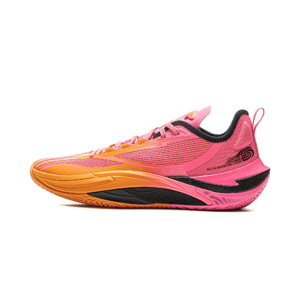 LiNing Cushioning, Slip Resistant, Abrasion Resistant, Rebound Grip Low Top Basketball Shoes Men's Pink Orange