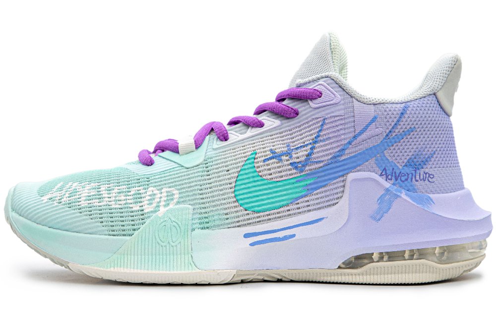Nike Air Max Impact 3 Trendy Edge Cushioning Anti-Slip And Wear-Resistant Low-Top Basketball Shoes Men's Cyan Purple