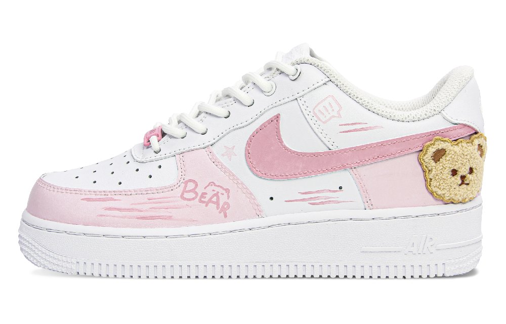 Nike Air Force 1 Abrasion Resistant Low Top Skateboard Shoes Women's Pink