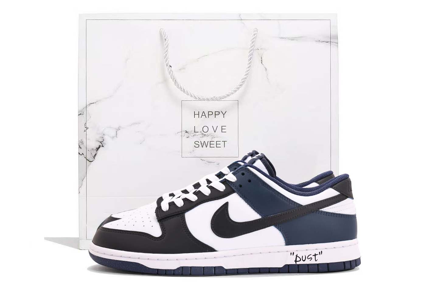 Nike Dunk Coverage Slip Resistant And Abrasion Resistant Low top Skateboard Shoes Unisex White Blue
