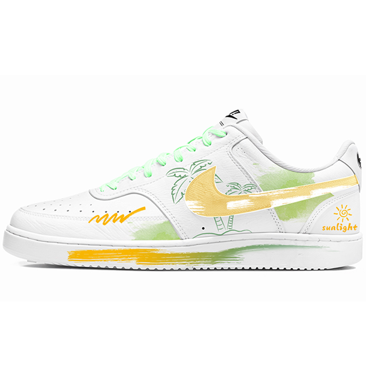 Nike Court Vision 1 Sunshine Beach Anti-Slip Wear-Resistant Low-Top Skateboard Shoes Men's Green