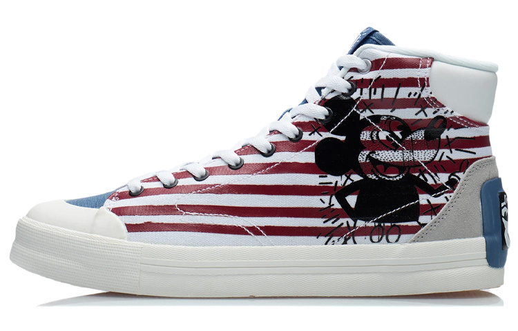 Li Ning X Keith Haring X Disney Mickey Mouse Skate Shoes 'White Red Blue'