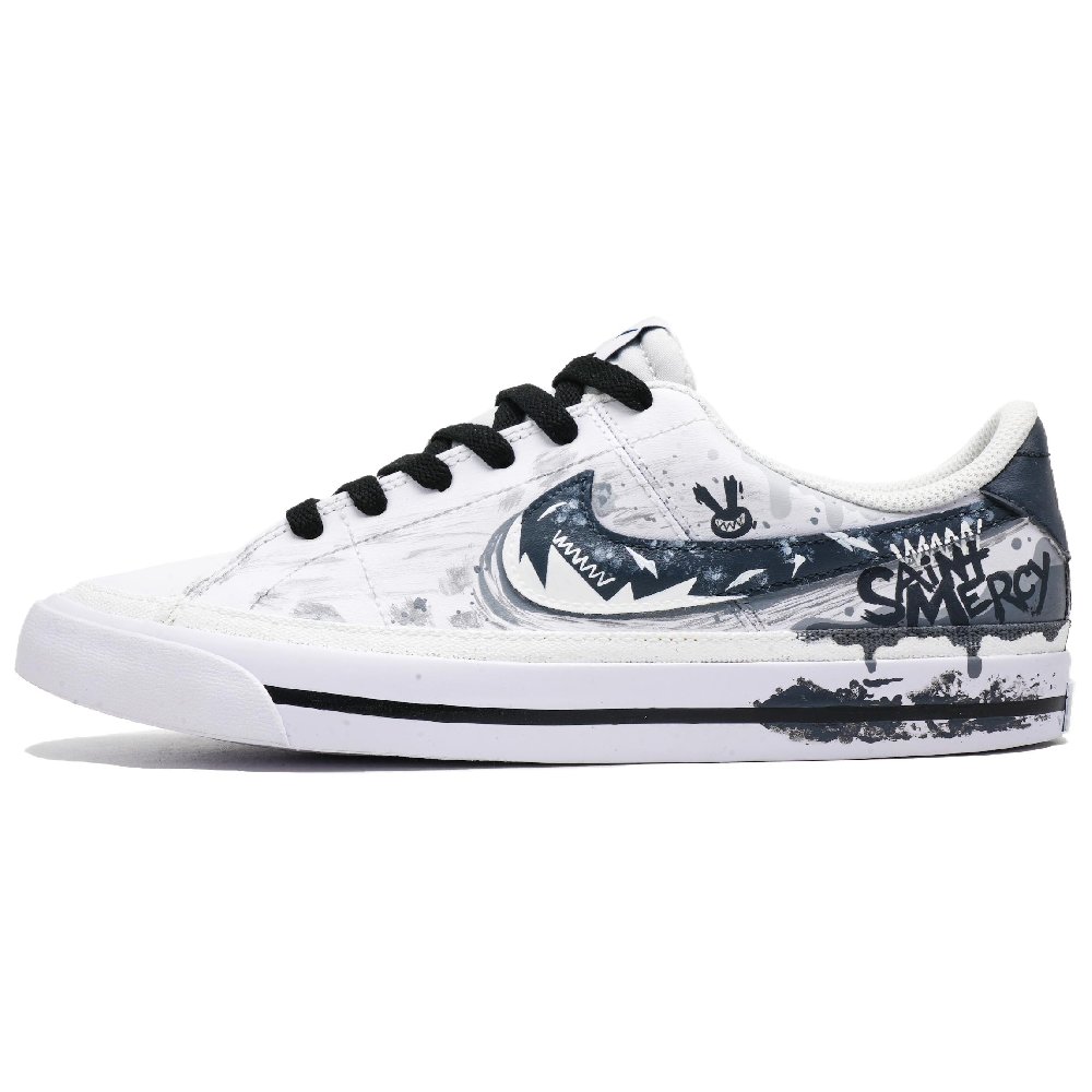 Nike Court Legacy Low Top Skateboard Shoes Men's White Gray