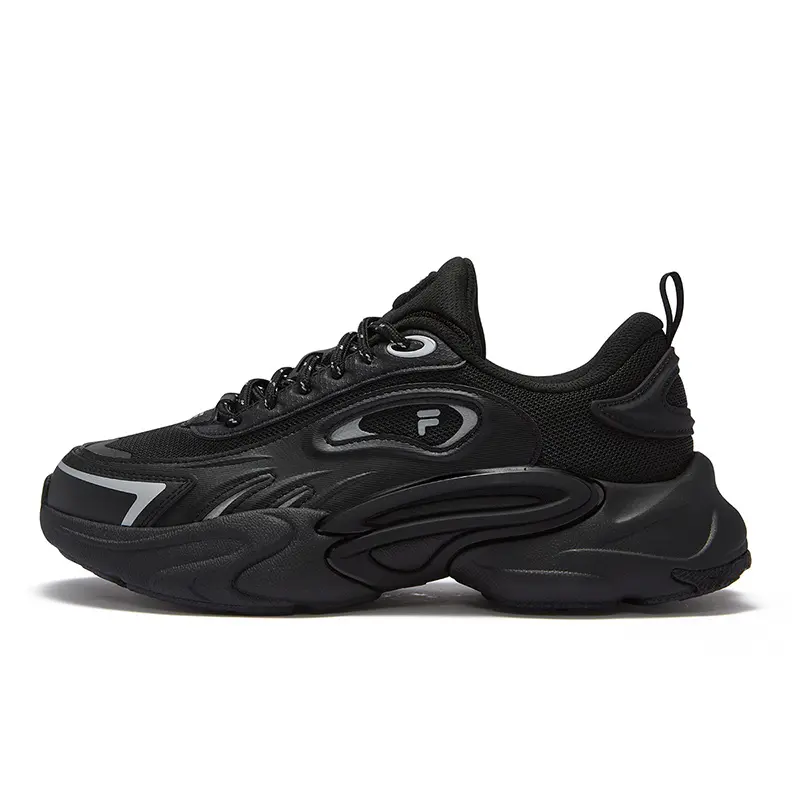 FILA FUSION FORCE Gravity Shoes Height Increasing Wear-Resistant Low-Top Casual Shoes Women's Black