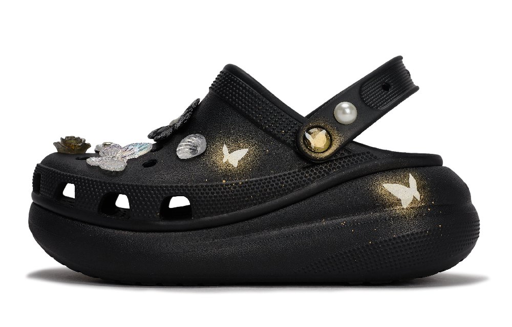 Crocs Classic Clog REGO Hot Dog, Golden Feather Clogs Unisex Black Gold