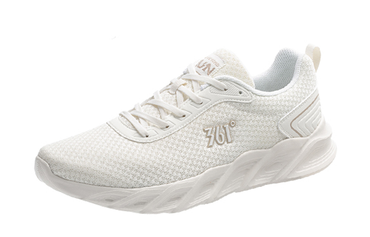 361° Anti Slip Wear Resistant Low Top Running Shoes Men's White Umber