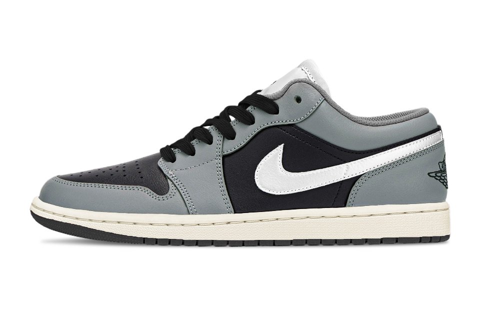 Jordan Air Jordan 1 Black Gray Toe Support Low Top Vintage Basketball Shoes Unisex Black White Gray