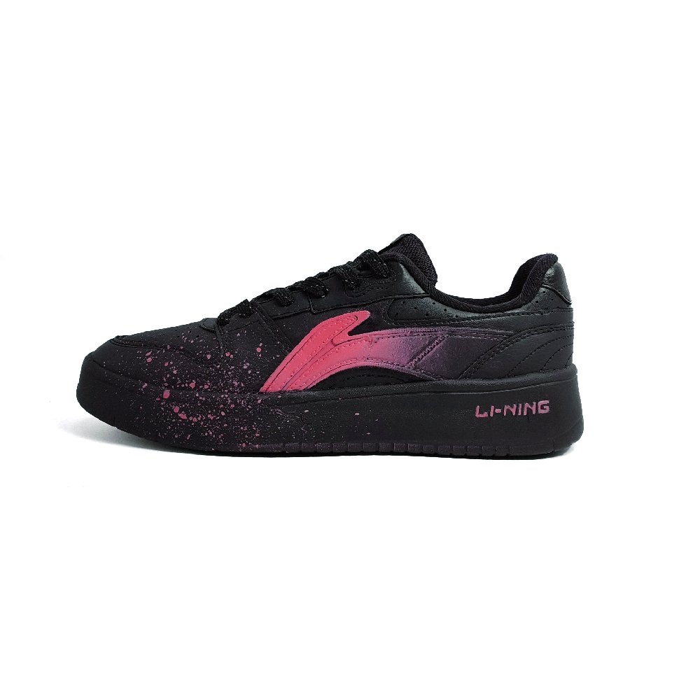 LiNing Acer Truncatum Slip Resistant, Abrasion Resistant, Breathable Low Top Skateboard Shoes Men's Black Red