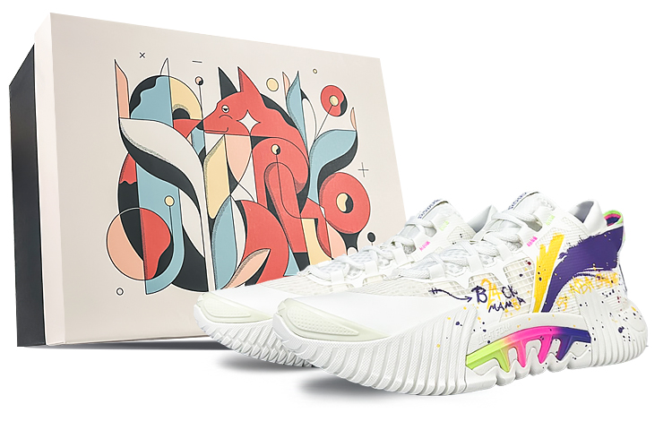 LiNing Badfive 2 Low Cushioning Anti-Slip And Wear-Resistant Low-Top Basketball Shoes Men's Purple White Yellow