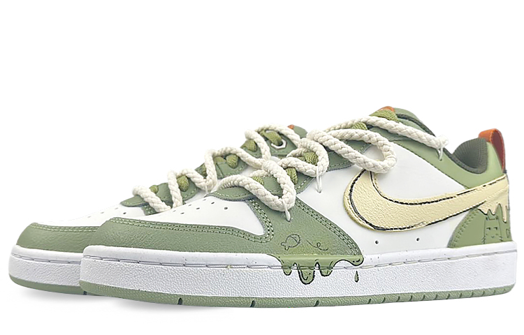 Nike Court Borough Slip-Resistant Cushioning Low-Top Skateboard Shoes Women's White Green купить в интернет-магазине Yoocart с быстрой доставкой по России.