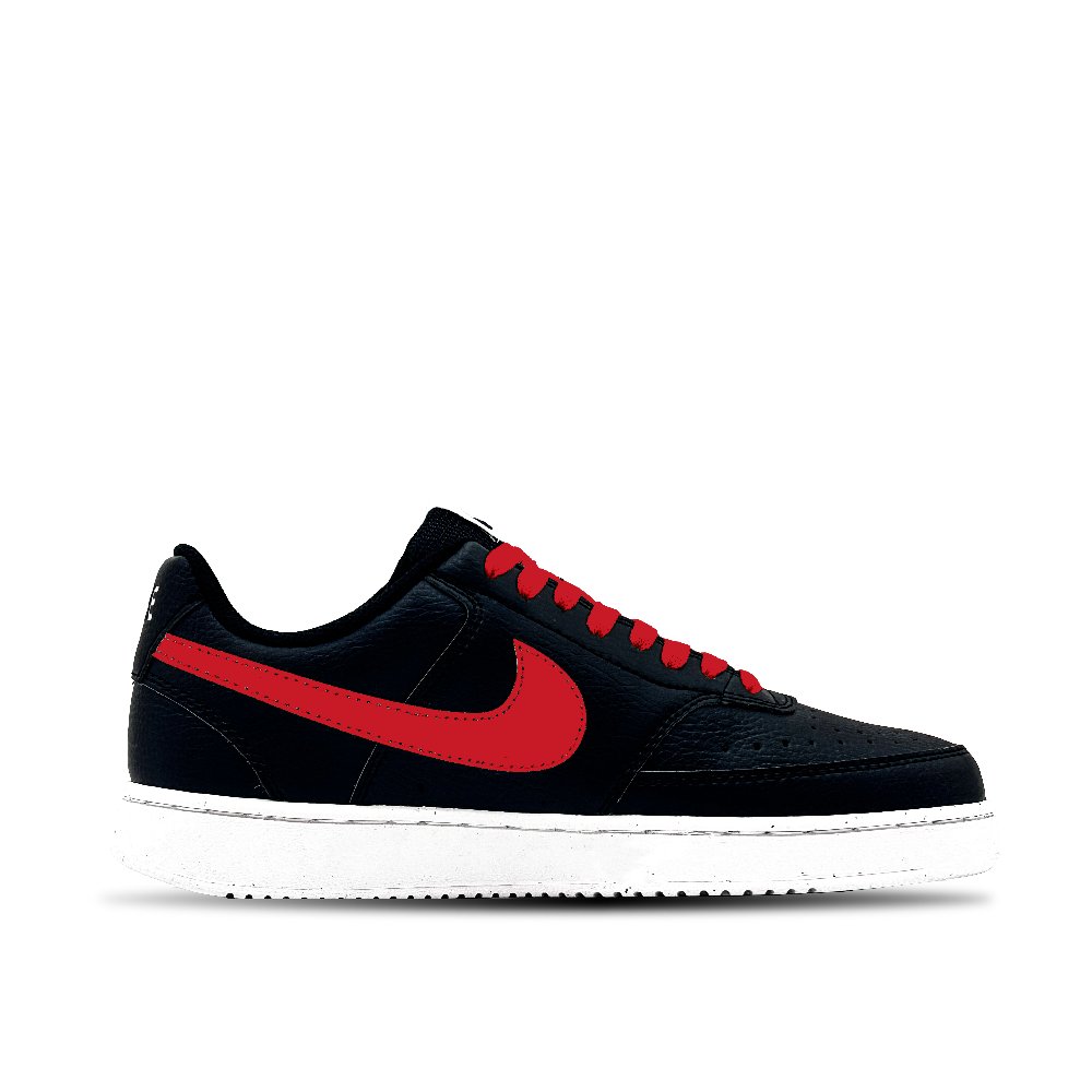 Nike Court Vision Under The Forest Slip Resistant Low Top Skateboard Shoes Men's Black Red