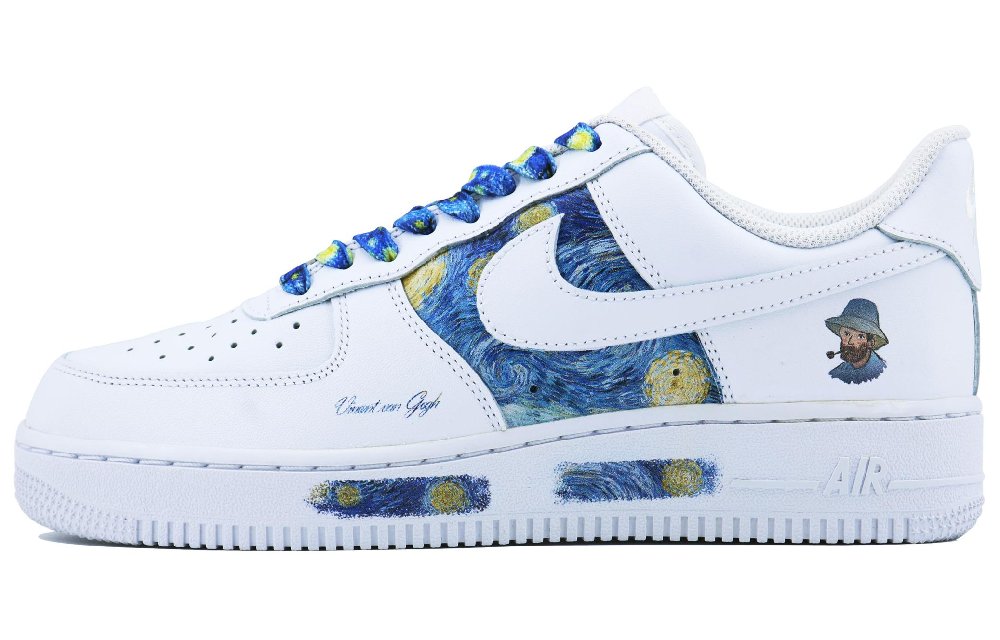 Nike Air Force 1 SDS Starry Sky Low Top Skateboard Shoes Women's White Blue