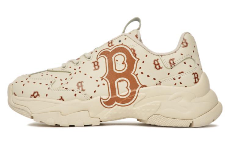 MLB Big Ball Chunky Cushioning Anti-Slip And Wear-Resistant Low-Top Chunky Sneakers Unisex Beige Yellow