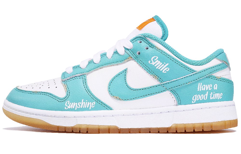 Nike Dunk Anti-Slip And Wear-Resistant Lightweight Low-Top Skateboard Shoes Women's White Green