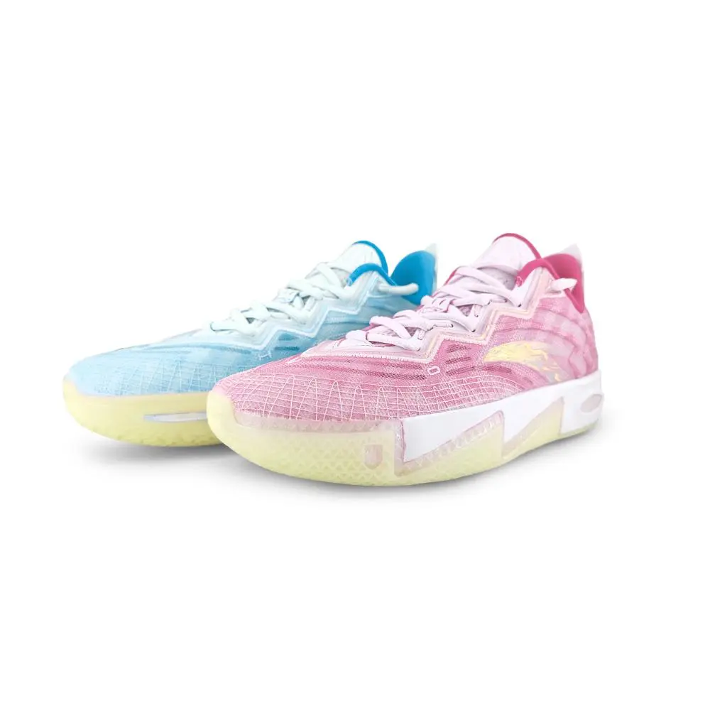 Anta KAI 2 Cushioning, Abrasion Resistant, And Resilient Properties Low top Basketball Shoes Men's Pink Blue Mismatched