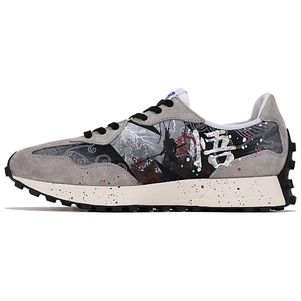 New Balance NB 327 Cushioned Wear-Resistant Breathable Low-Top Casual Running Shoes Unisex Black Gray