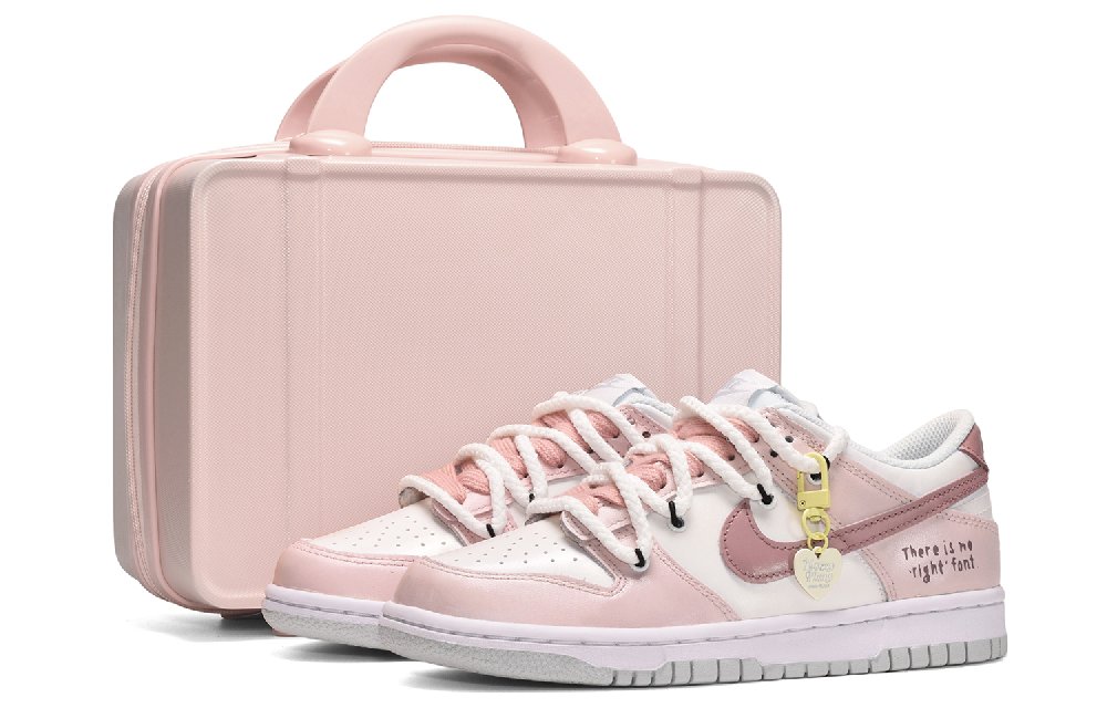 Nike Dunk CUS ID Low-Top Skateboard Shoes Men's Pink White