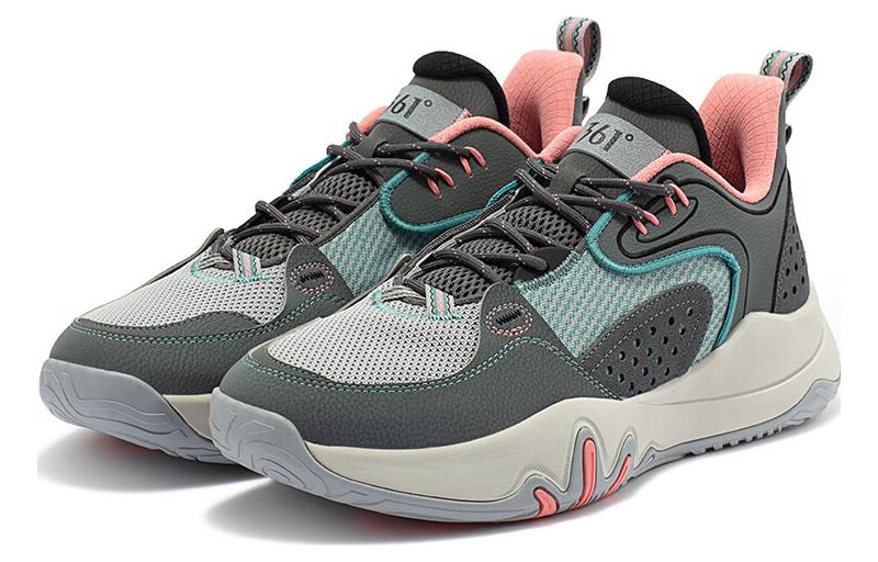 361° Anti Slip Wear Resistant Low Top Basketball Shoes Men's Gray White Blue