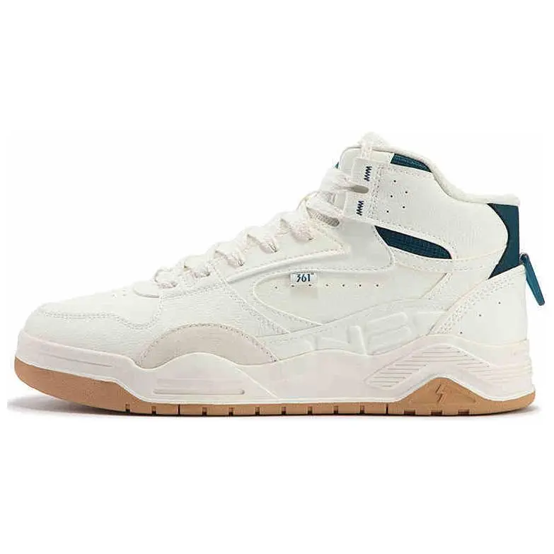361° Type-burn 4 Warm Slip-Resistant High-Top Skateboard Shoes Men's White Blue
