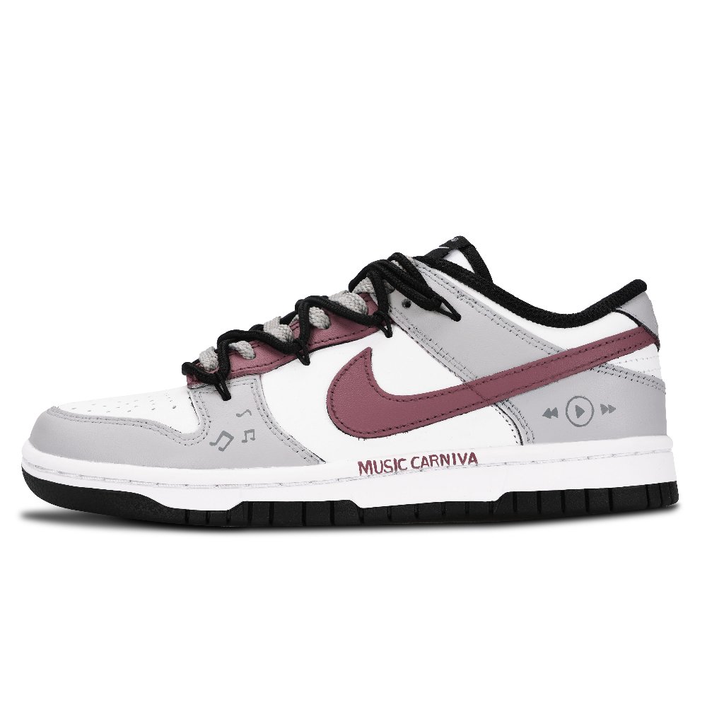 Nike Dunk Black White, Music Carnival Abrasion Resistant Low Top Skateboard Shoes Unisex Gray