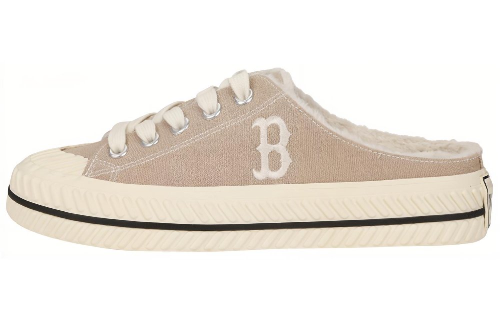 MLB Playball Mule Anti-Slip And Wear-Resistant Warm Low-Top Canvas Shoes Unisex Brown