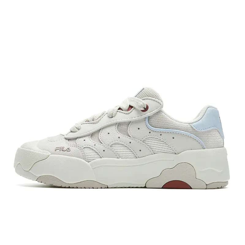 FILA OMELETTE Abrasion Resistant Breathable Low top Skateboard Shoes Women's Bright Gray Ice Cream Green