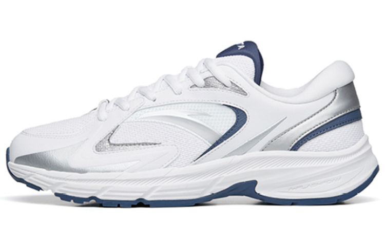 Anta AT952 Cushioned Slip Resistant Abrasion Resistant Breathable Low Top Casual Running Shoes Men's White Silver Blue