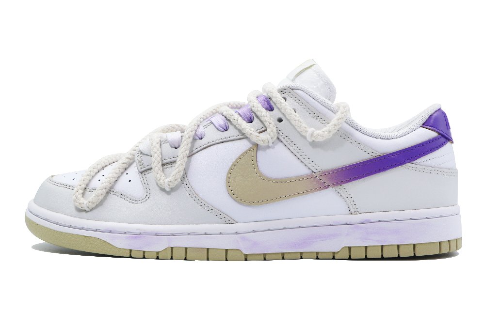 Nike Dunk Skateboard Shoes Men Low-Top White Gray/Purple