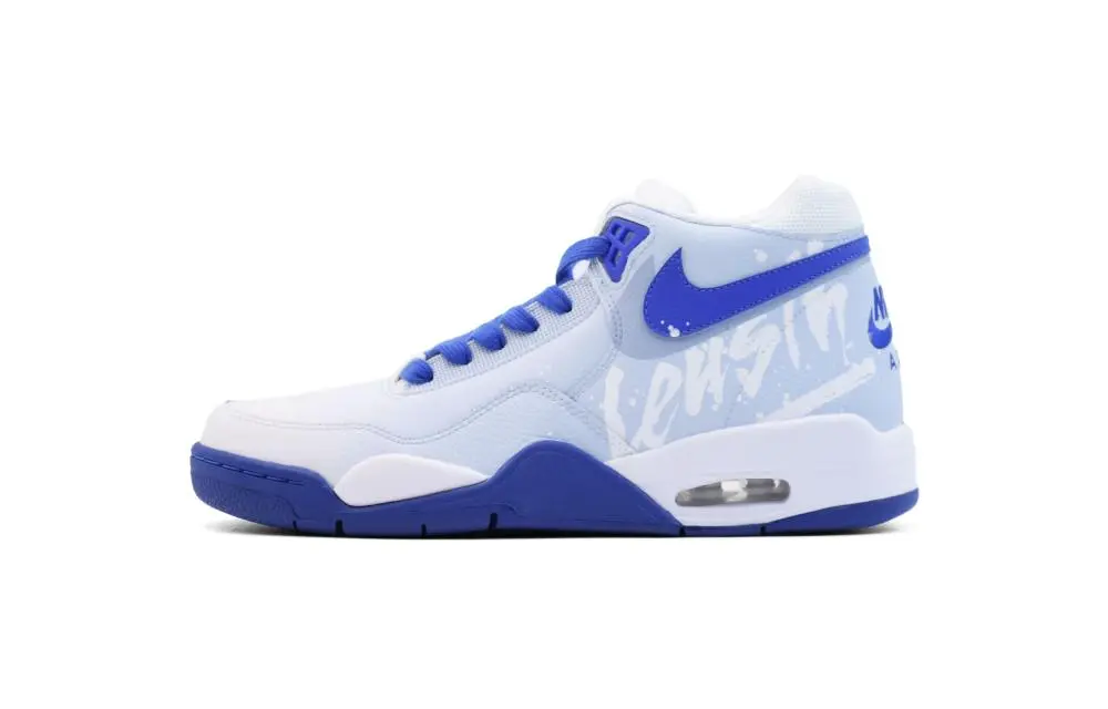 Nike Flight Legacy Coverage Moisture-Wicking Mid-Top Vintage Basketball Shoes Men's White Blue