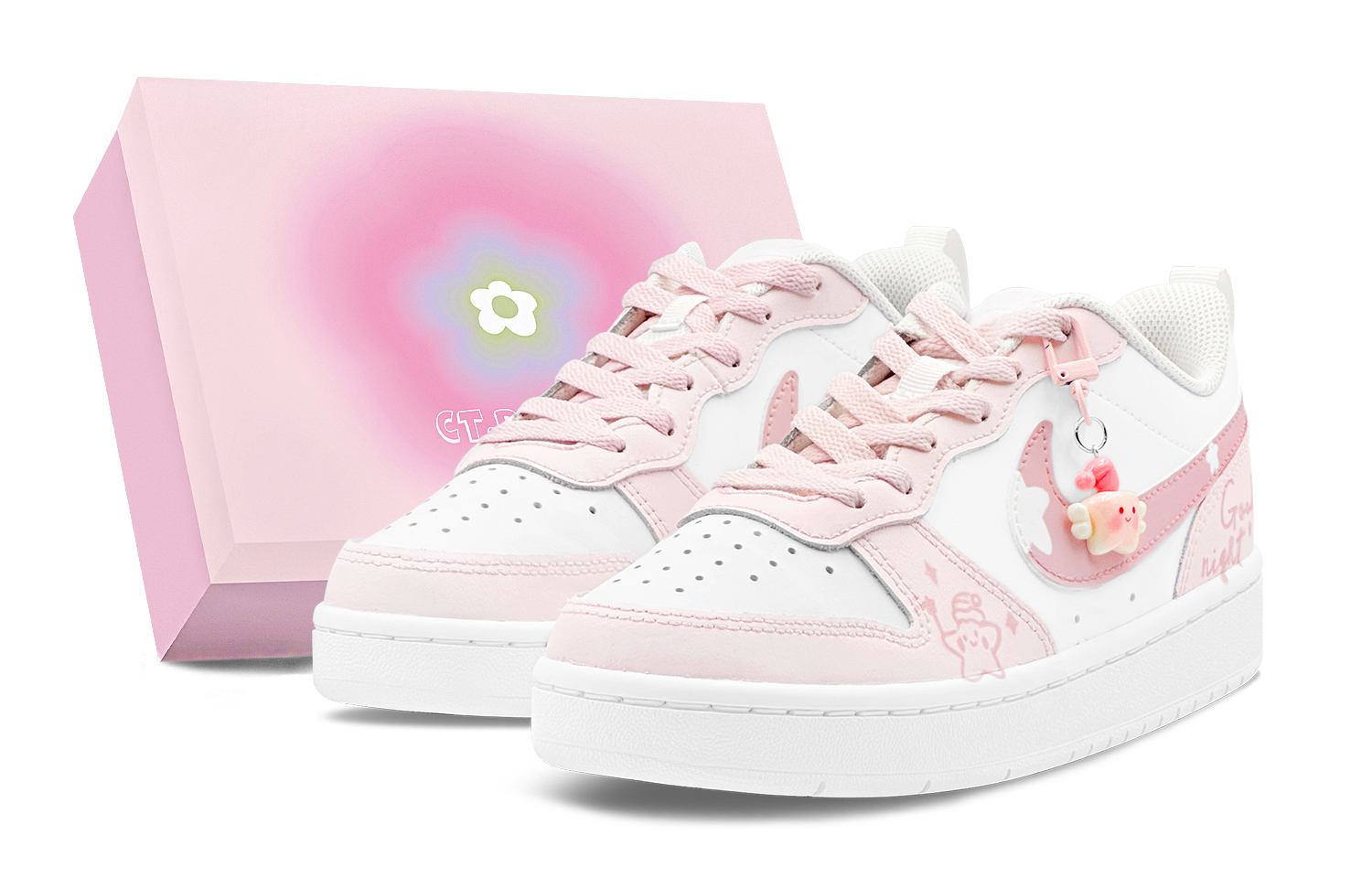 Nike Court Borough Skateboard Shoes Unisex Low top Pink