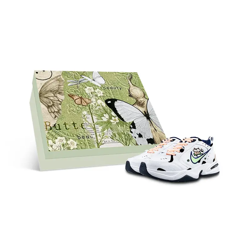 Nike Air Monarch 4 Slip Resistant Low top Chunky Sneakers Unisex White Green