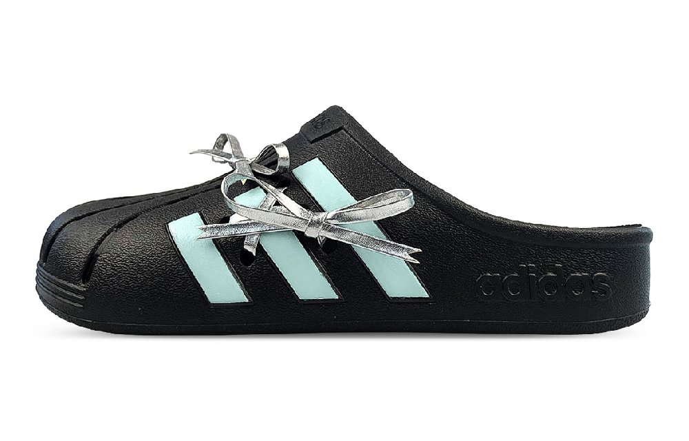 Adidas ADILETTE CLOGS Abrasion Resistant Closed Toe Slippers Unisex Black Green