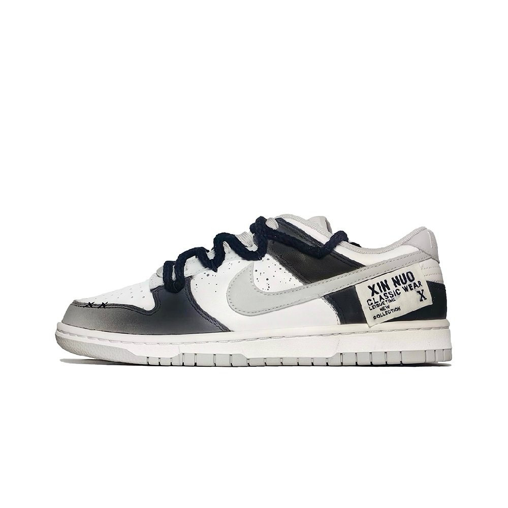 Nike Dunk Abrasion Resistant Low Top Skateboard Shoes Men's White Gray
