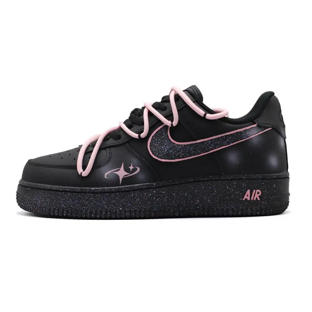 Nike Air Force 1 Skateboard Shoes Women's Low top Black Pink