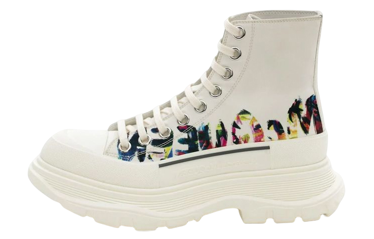 Alexander McQueen Tread Slick Short Platform Shoes Women's White